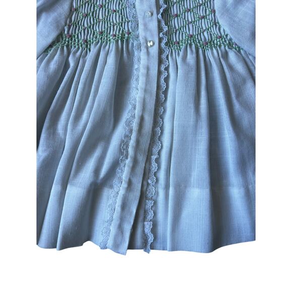 Vintage handmade smocked baby dress 3 mos - Picture 4 of 7
